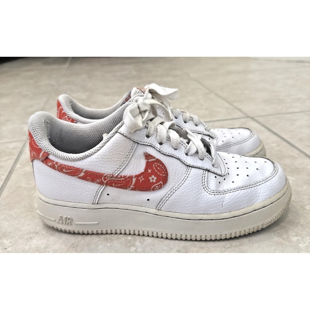 Nike Women's Air Force 1‎ Low Rush Orange Paisley Size 7.5 DJ9942-102 Casual